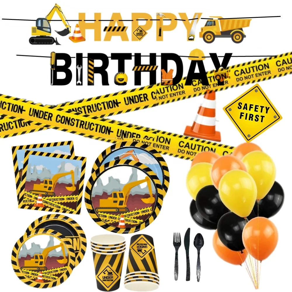 Birthday Party 2 Construction Party Supplies Set Includes Plates Cups Napkins Dump Truck Party Ornaments Construction Birthday Party Supplies