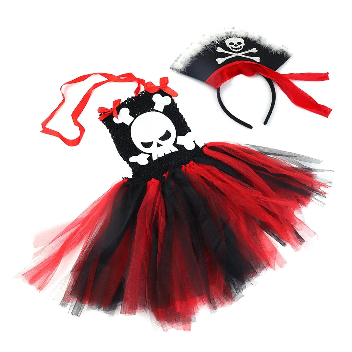 Halloween & Death Day Novelty Girl Costume Beautiful woman Skull Style Pirate Princess Dress Halloween Party Dress Up