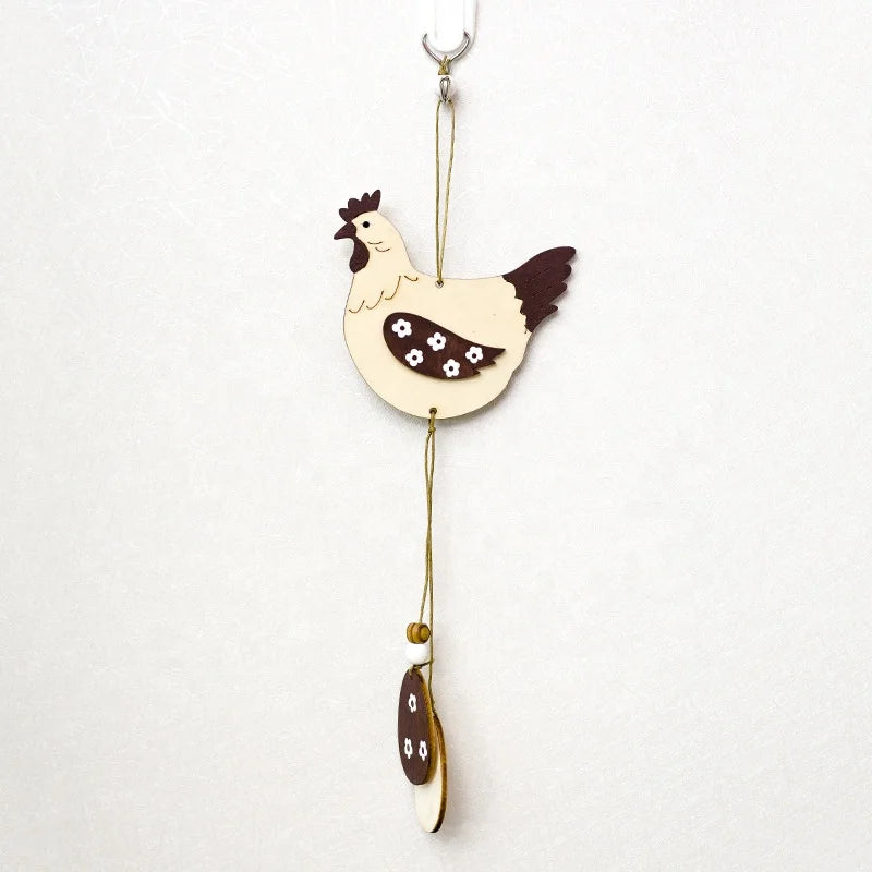 Easter and Thanksgiving 3 DIY Easter Wooden Pendant Gift Ornament Rabbit Pigeon Crafts Easter Decoration Party Supplies Wooden Easter Animal Pendant