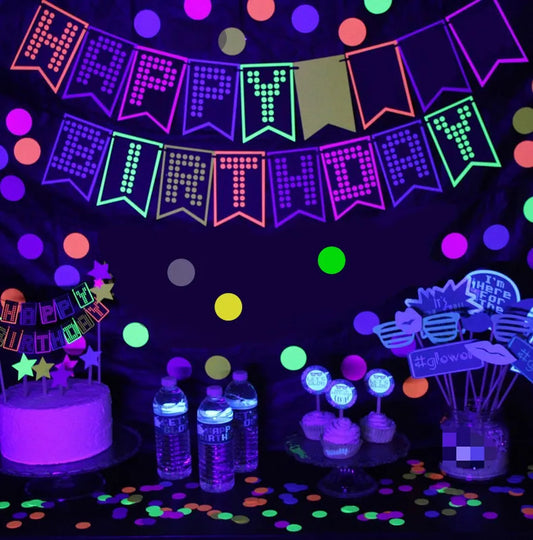 Birthday Party 2 Party Favorites 54 Pieces Dark Neon Birthday Party Decorations Gift Sets Birthday Decorations