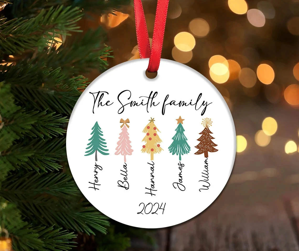 Family Christmas Ornament Personalized Family Stockings Ornament Design Tree Christmas Bundle Ornament Customization