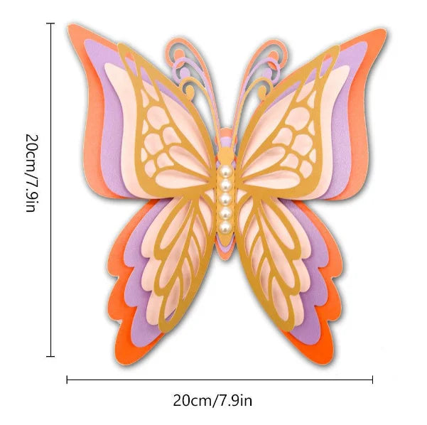 1 Wedding party, wholesale wedding birthday holiday party decoration supply 3D butterfly paper pearl wall sticker