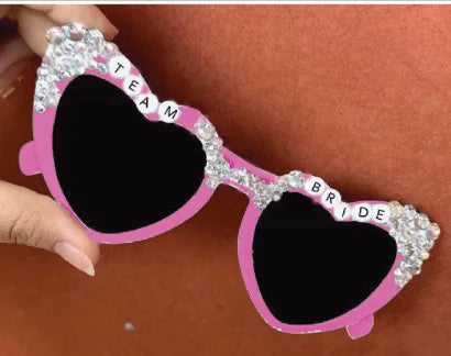 1 Wedding Party, Bachelorette Love Heart Glasses Wedding Bridal Party Women's Retro Pearl Glasses Wedding Bachelorette Party