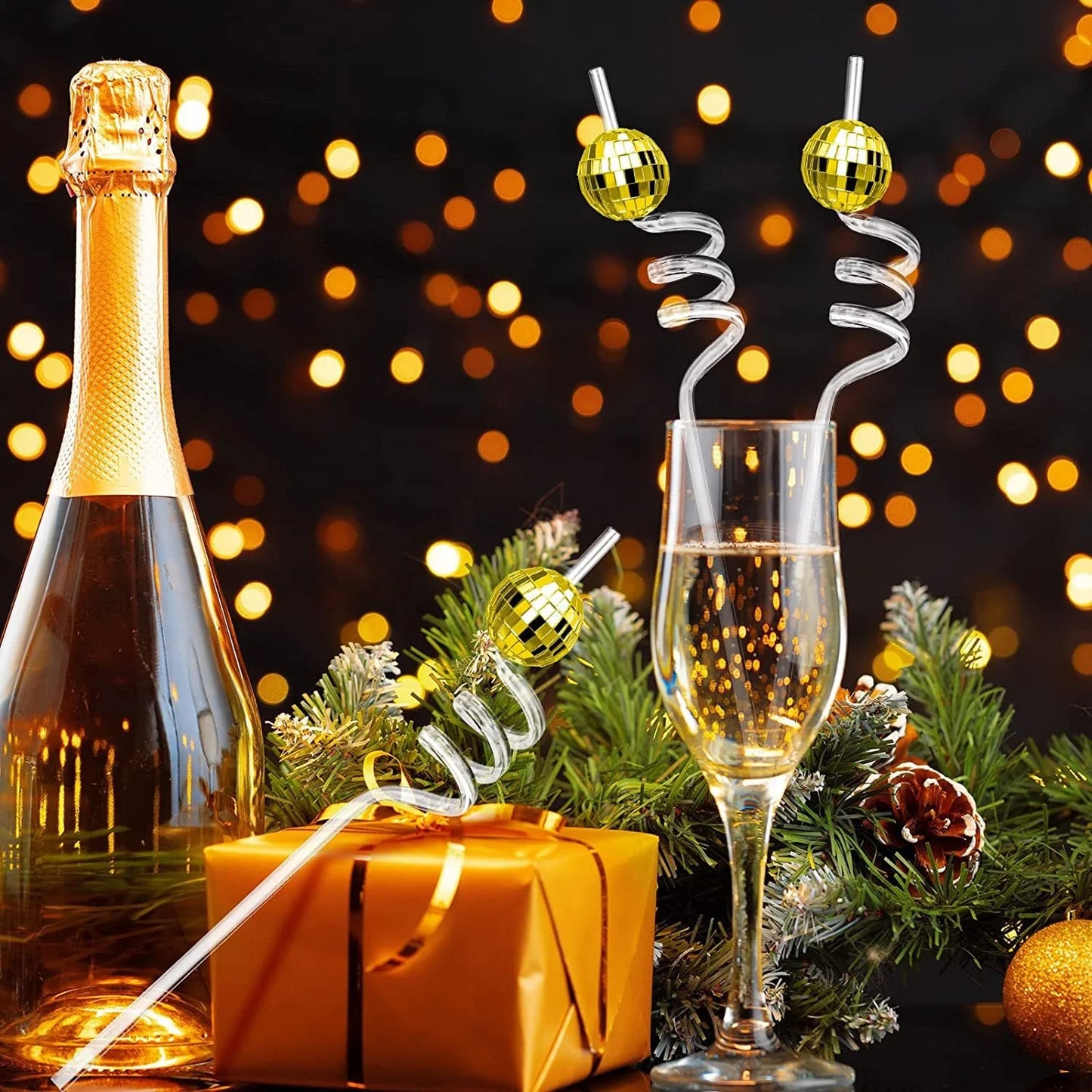 Bachelorette Party 1 70s Disco Party Decorations Mini Disco Straw Decorations 12 Piece Set Mirror Disco Ball Straw