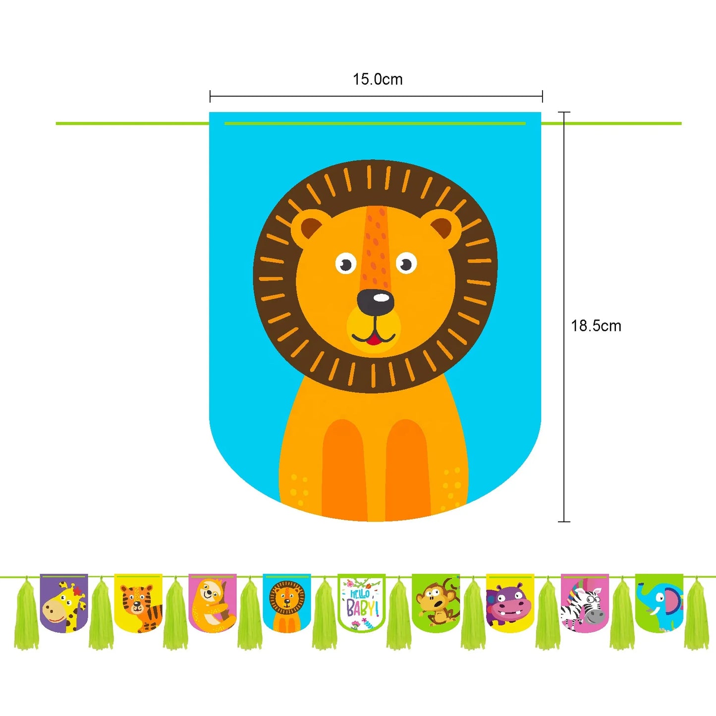 New Jungle Animal Birthday Party Set Children's Birthday Baby Bath Baby Shower Party Decoration