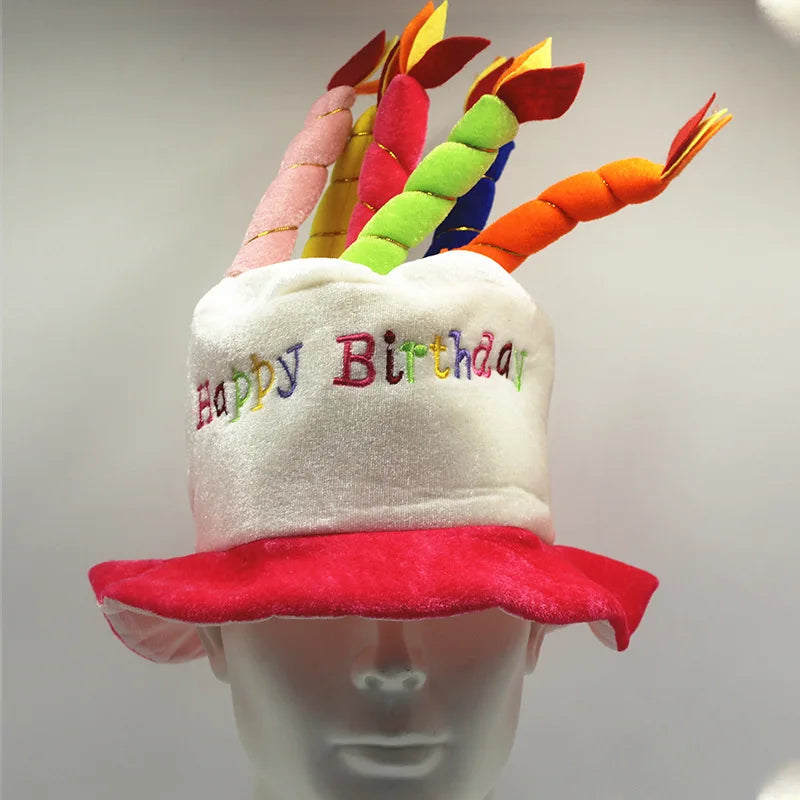 Birthday Party 2 Adult Happy Birthday Hat Cake Candle Pink Blue Letter Print Hat Birthday Party Ornaments Hat