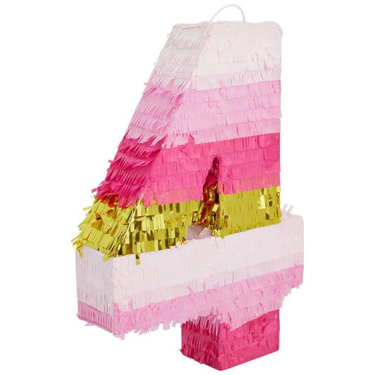 Birthday Party 2 First Pinata High Light Pink White and Gold First Birthday Princess Theme Pink and Gold Leaf Number 18