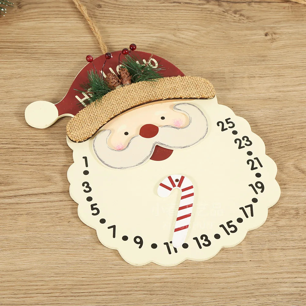 Wooden crafts, plywood novelty Christmas decoration Christmas countdown decoration window decoration pendant Christmas snowman erasable advent calendar