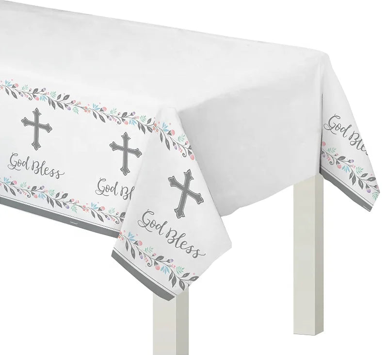 18-Person Plate Napkin Cup Table Stand Hanging Whirlpool Baptism Communion Devotion Blessing Holy Day Cross Design Decoration