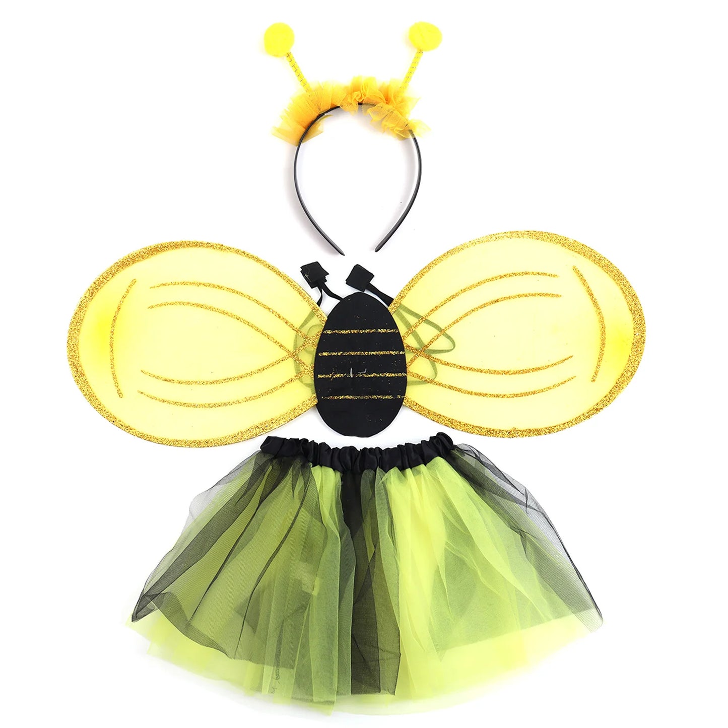 Halloween & Death Day Happy Baby Girl 1st Birthday Set Bee Robb Tulle Skirt Party Set Halloween Bee Skirt Unit