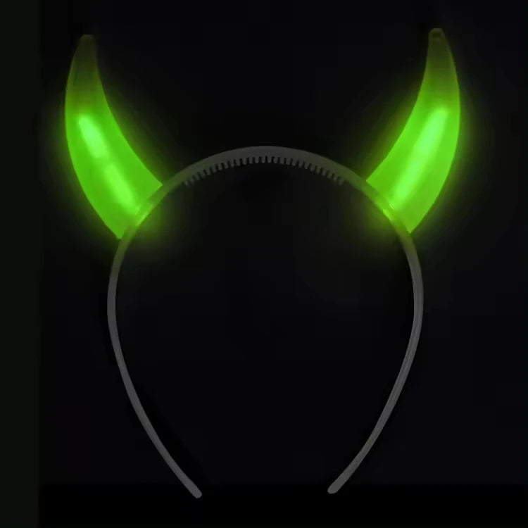 Halloween & Day of the Dead New Headband Disposable Glow Stick Headband Evil Horn Glow Headband Halloween Cosplay Masquerade Ball