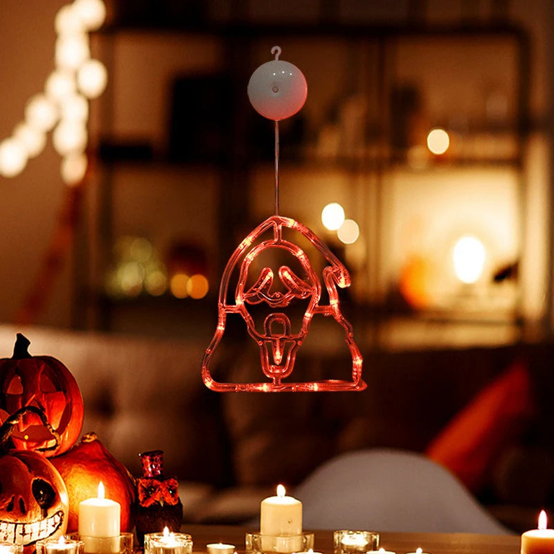 Halloween & Day of the Dead Decorations Pumpkin Ghost Witch Spider Battery Powered Hanging Light Emitting Diode Light