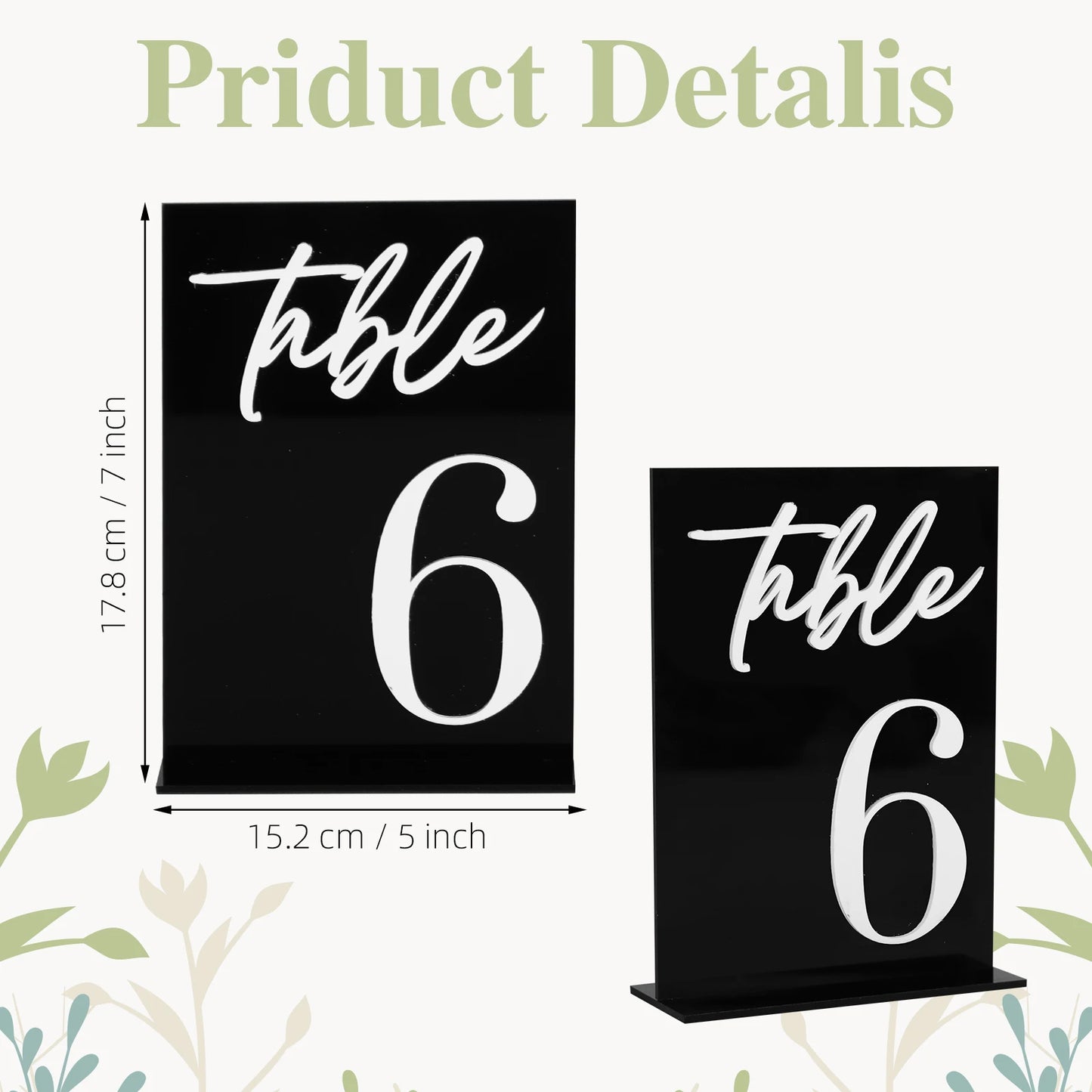 1 Wedding Party 15 Pieces 3D Transparent Acrylic Table Number Wedding Reception Event Party Restaurant Ornament Decoration Tabletop Signage Table Number