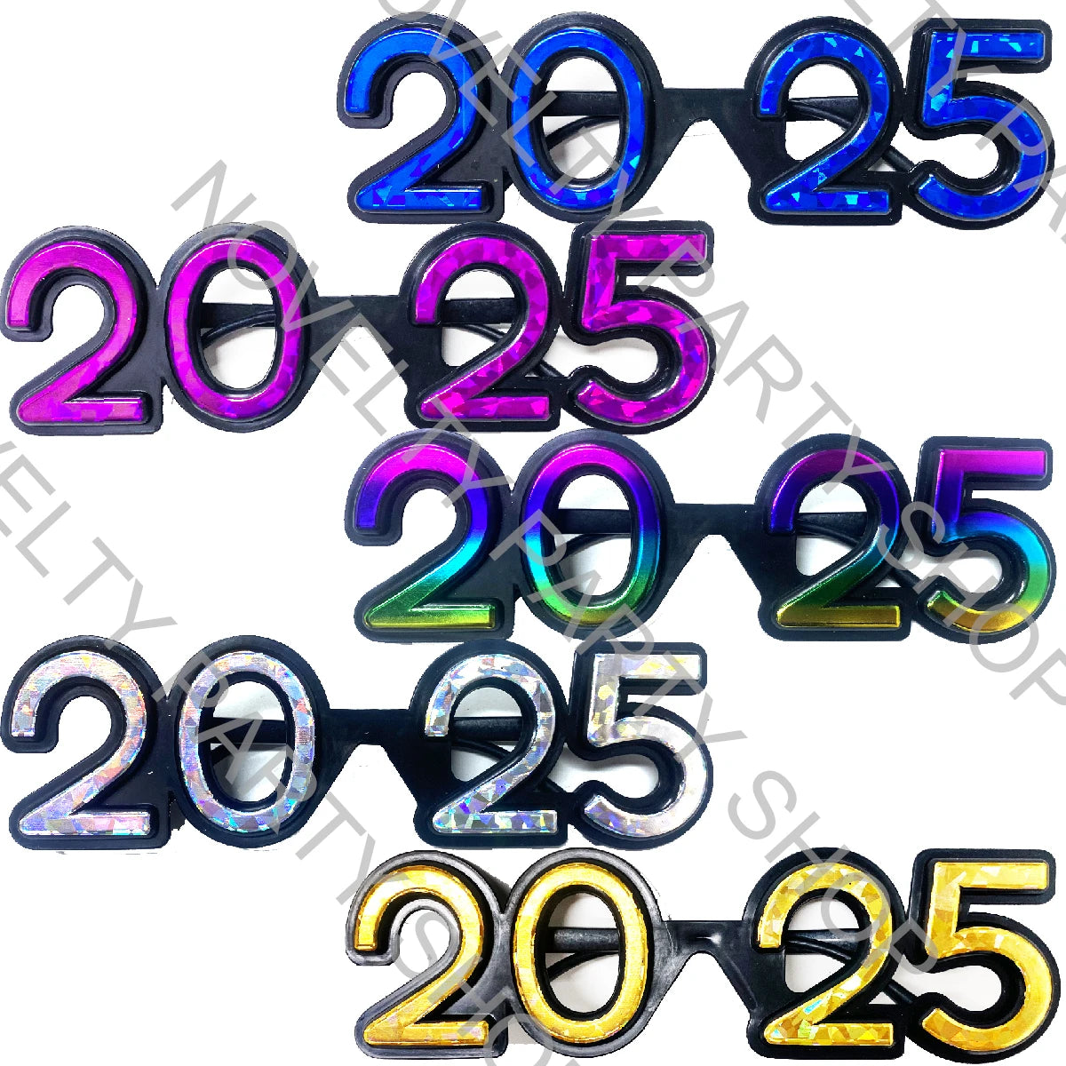 New Year's Eve party accessories funny glasses 4 pairs of New Year's glasses, the delivery will automatically adjust the latest number of years