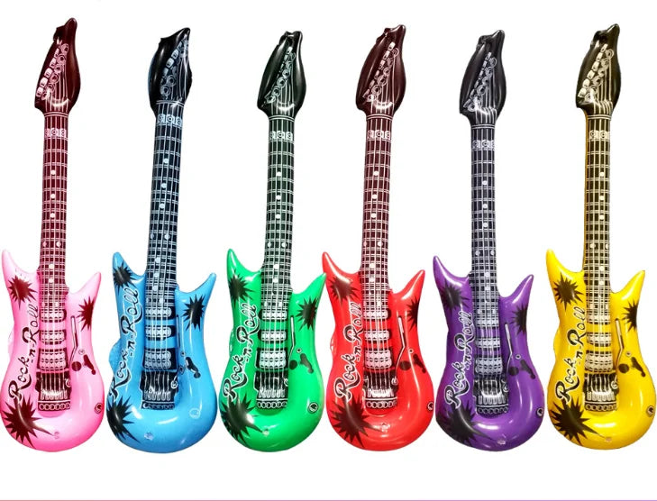 Party Music Accessories Rockstar 6-Color Waterproof Instrument Toy Inflatable Electric Guitar