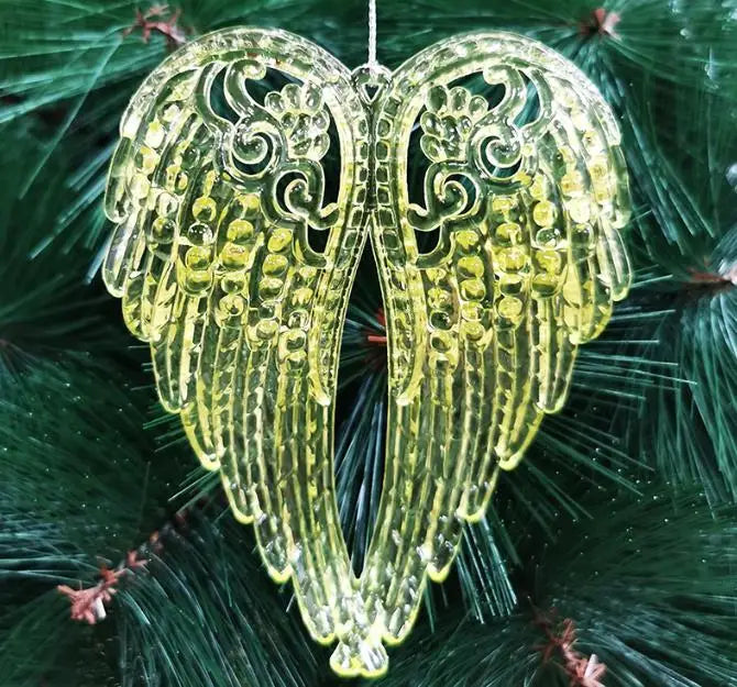 50 pieces of classic Christmas decoration eco-friendly simulation transparent acrylic icicle horn wing Christmas tree pendant