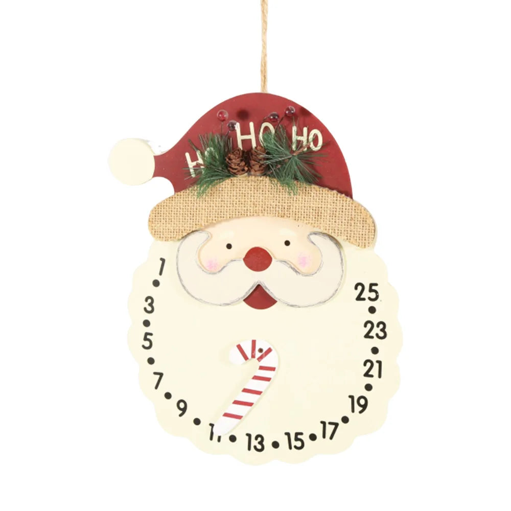 Wooden crafts, plywood novelty Christmas decoration Christmas countdown decoration window decoration pendant Christmas snowman erasable advent calendar