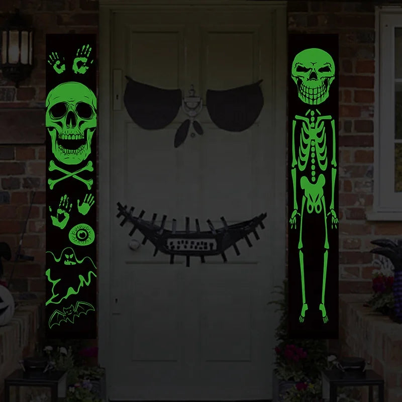 Halloween & Day of the Dead Glow in the Dark Halloween Decorations Flags Outdoor Polyester Trick or Treat Halloween Party Decorations