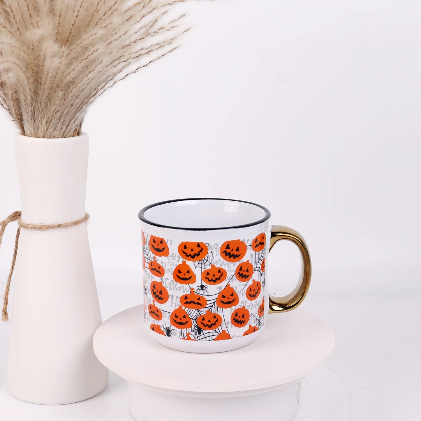 New coffee cup released white porcelain ceramic teacup Halloween sublimation milk coffee cup new custom sublimation cup