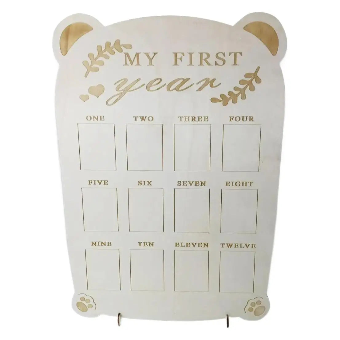 Halloween & Day of the Dead Photo Showcase 12 Months Baby Photo Frame 1st Birthday Nursery Decoration Wooden Board Baby First Year Photo Frame Milestone Board