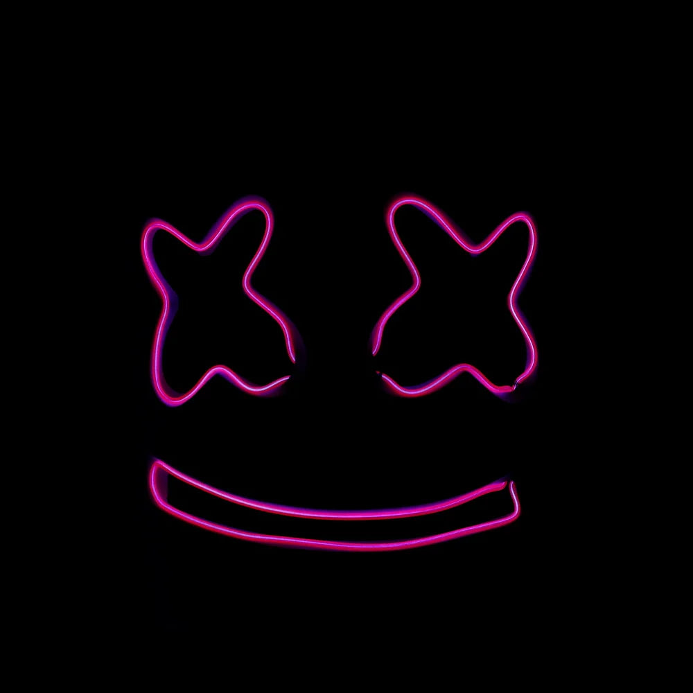 Halloween & Death Daylight Diode Funny Wire Silk Cute Cartoon Marshmallow Carnival Halloween Cosplay Theme Party Novelty Halloween PVC Glow Party Mask