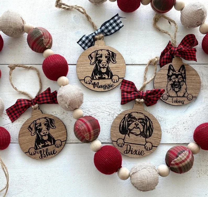 Pet festivals, personalized dog ornaments, dog Christmas ornaments, custom dog paw print ornaments
