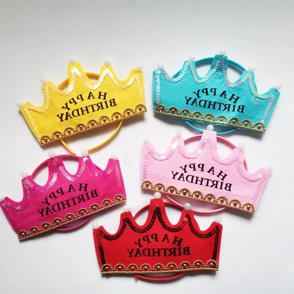 Birthday Party 2 Nonwoven Headband LED Flashing Light Crown Headband Children's Birthday Party Supplies