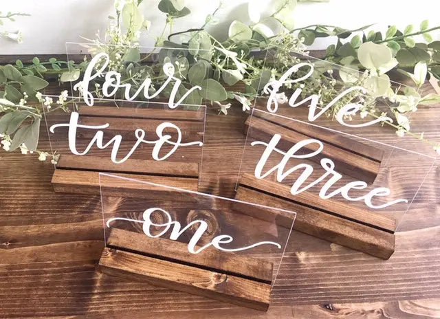 1 wedding party, letter acrylic table number wedding decoration custom acrylic table logo wedding transparent table number