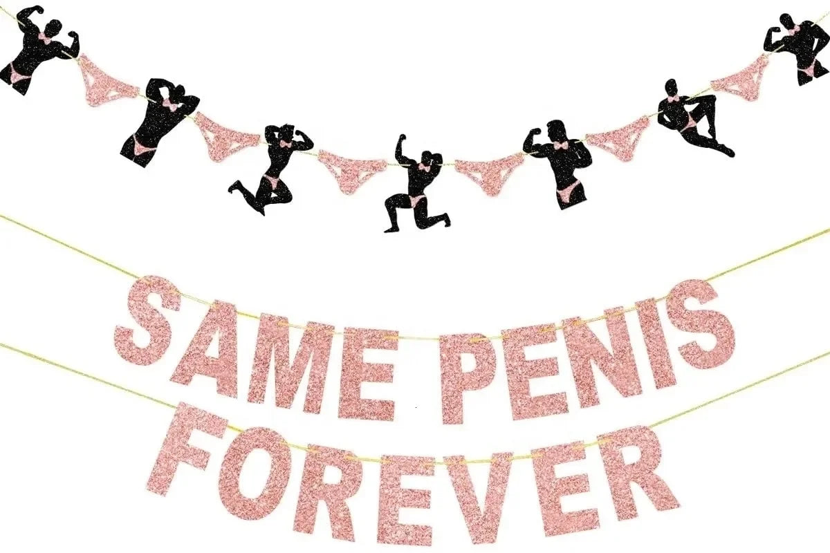Bachelorette party 1 hen party decor with penis forever banner bridal shower accessories background engagement decor bachelorette party supplies