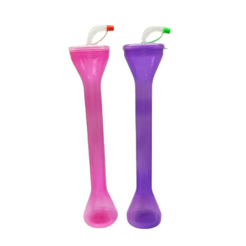 500Ml coconut-shaped water bottle straw disposable plastic cup summer party with lid