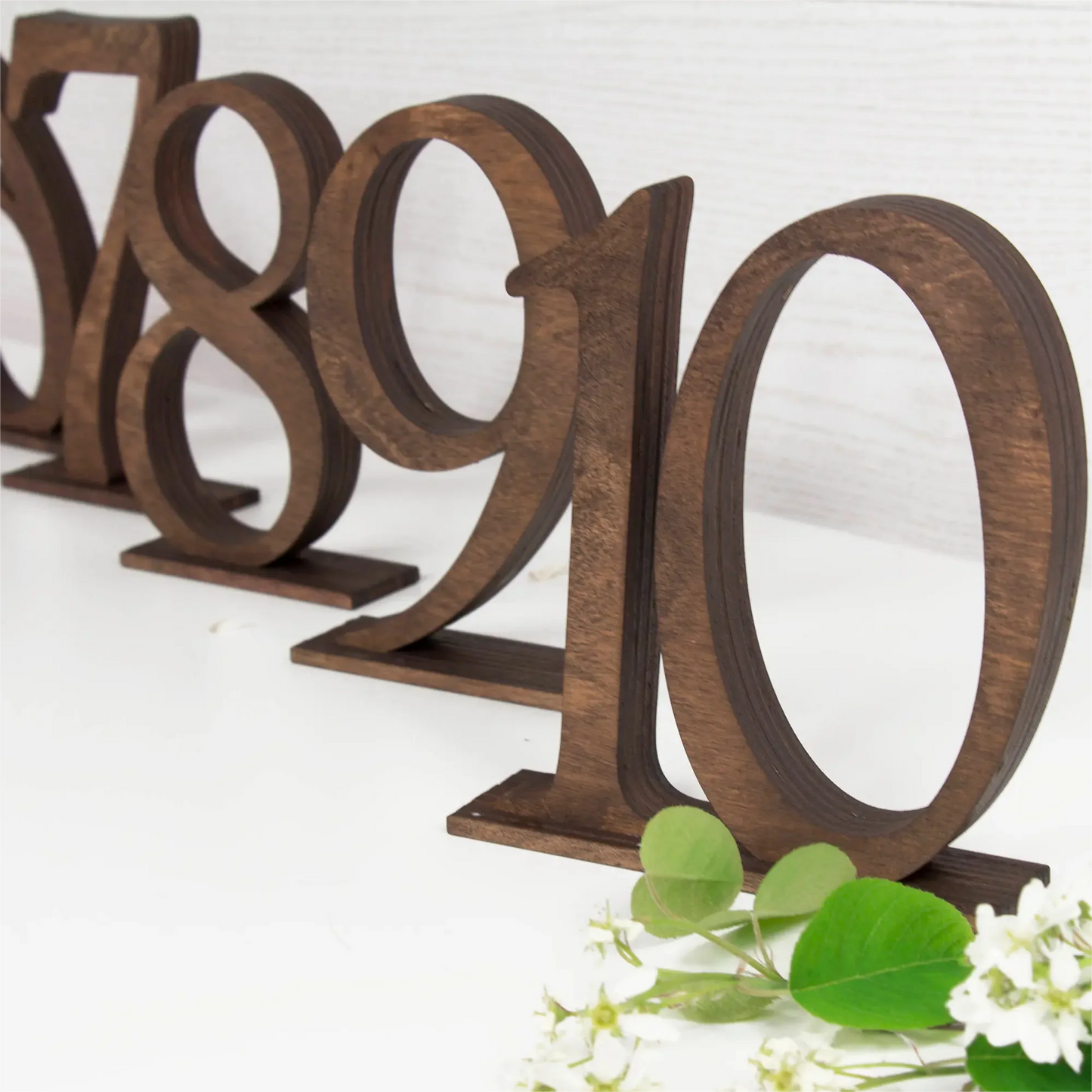 1 Wedding party, wooden wedding table numbered plywood wedding decoration modern dark brown custom table numbered personalized wedding table numbered