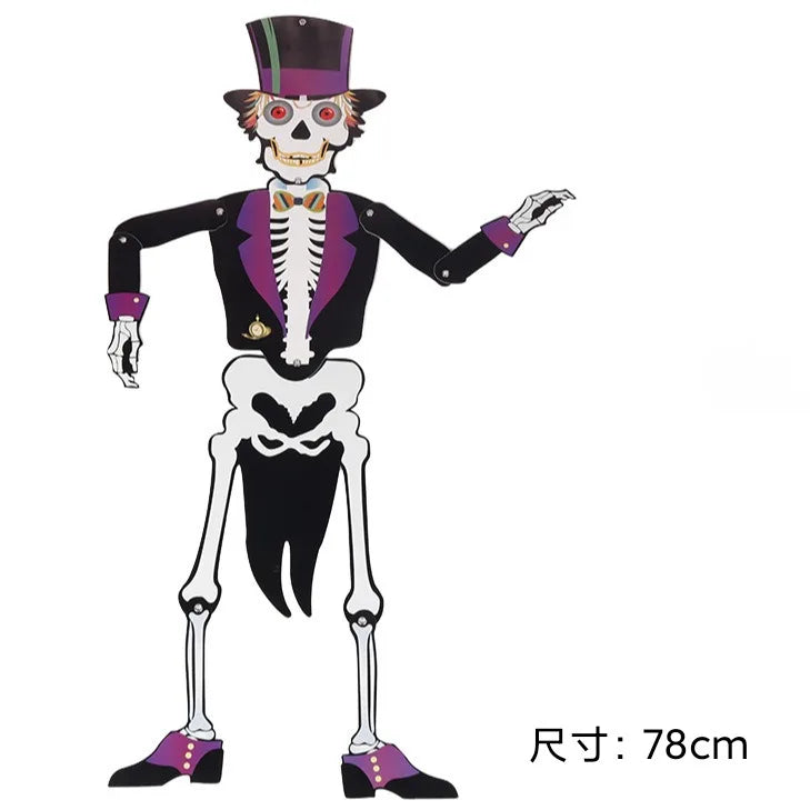Halloween & Death Day 78 cm Halloween Decor Day of the Dead Party Doors Hanging Props Movable Body Zombie Folding Paper Halloween Gentleman Skeleton