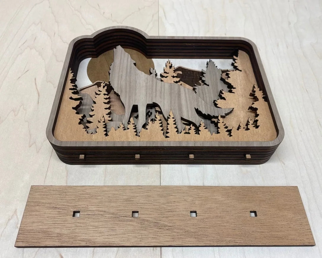 Wooden crafts, custom design multi-layer laser cut bear decoration Christmas cross decoration multi-layer camel decoration multi-layer wooden wall art