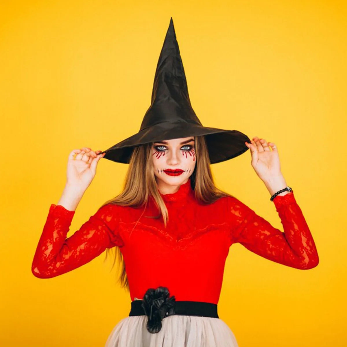 Halloween & Death Day Printed Hat Halloween Cosplay Party Favor Wicked Hat Costume Accessories Kids Costume Gothic Halloween Cone Witch Hat