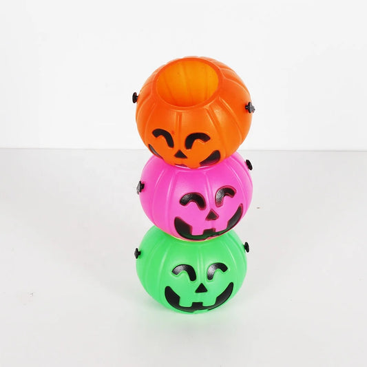 Halloween & Death Day Pumpkin Mini Bucket Halloween 12pcs Mini Plastic Candy Jar Container Kettle Party Love Fancy Trick or Treat Toys