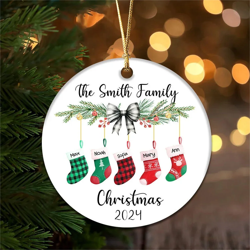 Family Christmas Ornament Personalized Family Stockings Ornament Design Tree Christmas Bundle Ornament Customization