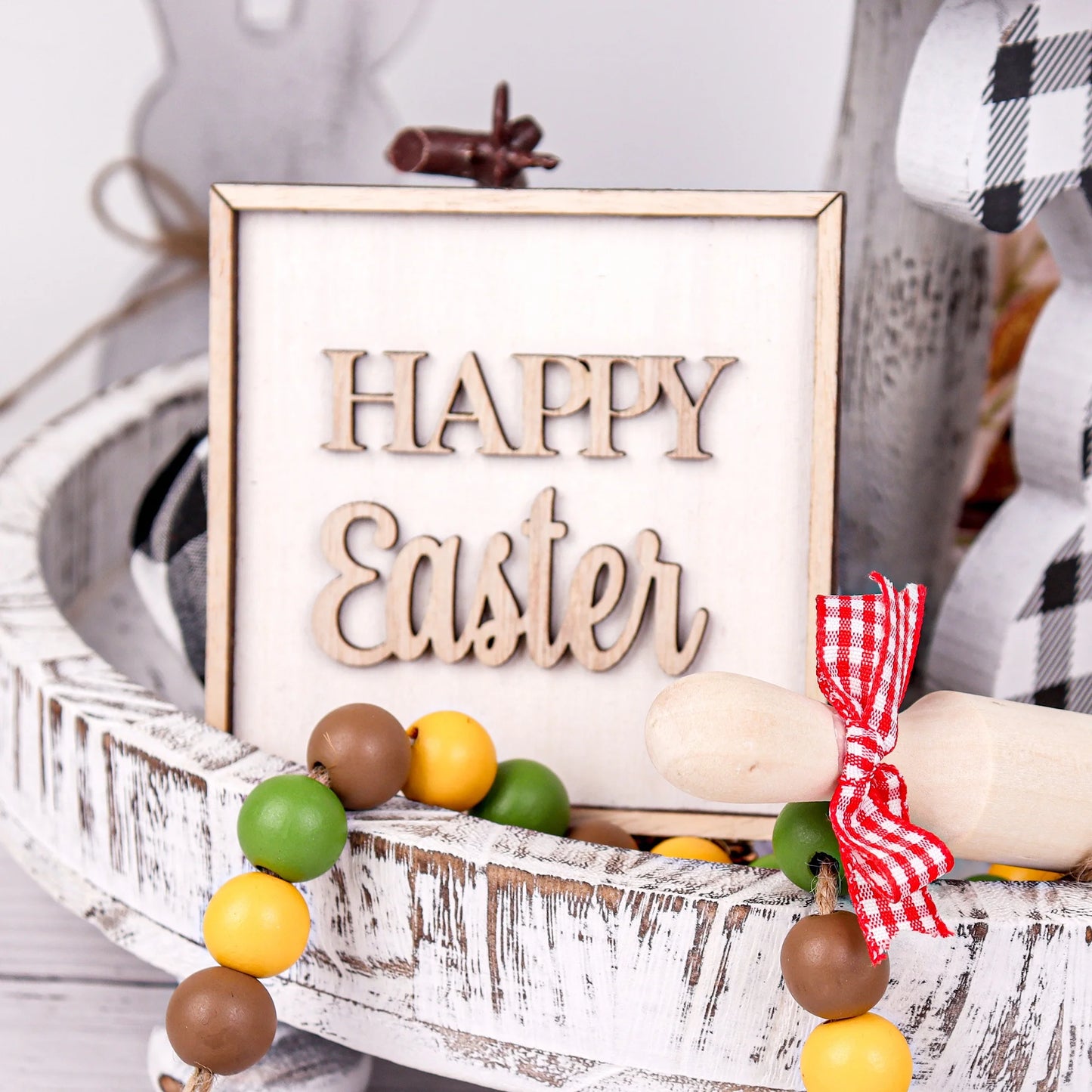 Easter and Thanksgiving 3 7pcs Classic Personalized Bunny Layered Tray Happy Easter Bunny Carrot Decorated Easter Layered Tray Logo