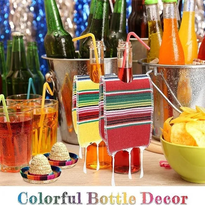 Mini Mexican Straw Hat Serape Top Hat 1 piece Cinco De Mayo Party Cutlery & Cinco De Mayo Decorations Carnival Decoration