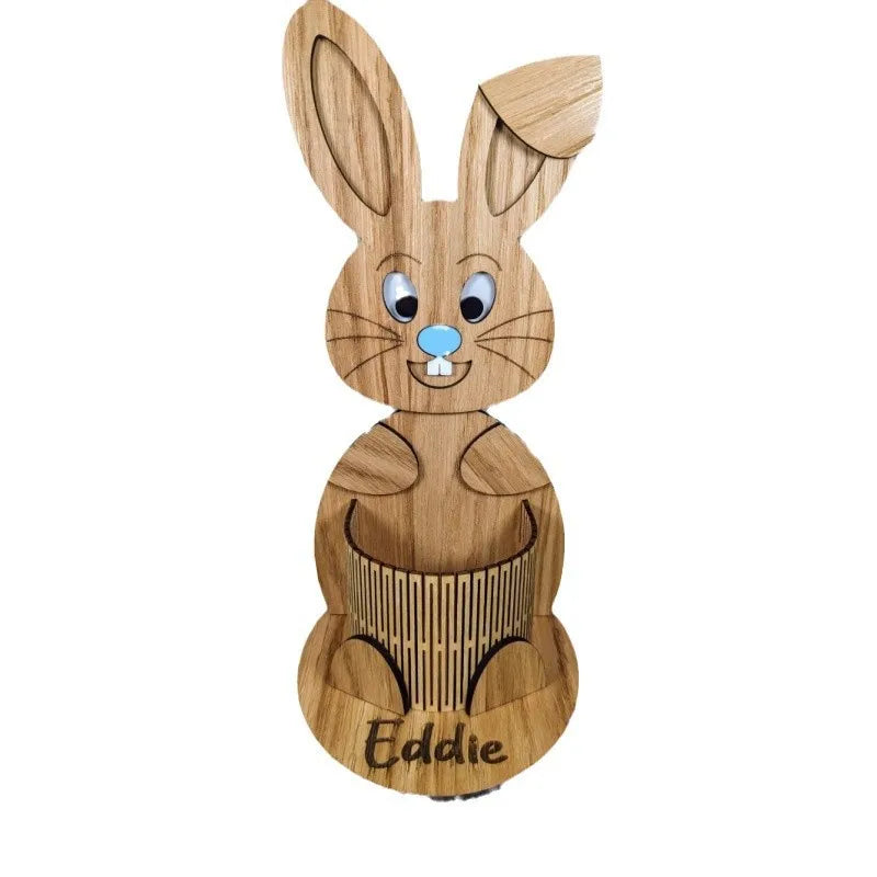 Easter and Thanksgiving 3 Wooden Easter Bunny Desktop Pencil Holder Desk Egg Tray Office Desktop Decor Spring Ornament Plywood Bunny Egg Basket