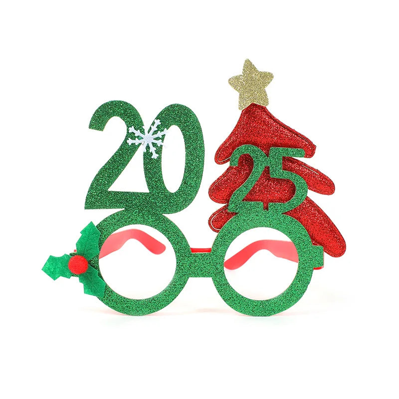 1 Wedding Party, Wholesale Christmas Decoration 2025 Christmas Glasses Electroplating Glitter New Digital Funny Christmas 2025 Glasses