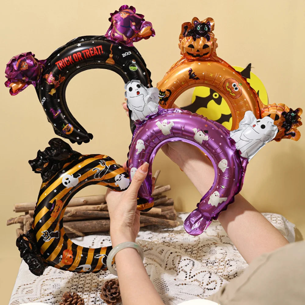 Wrist and headband ghost pumpkin balloon halloween decoration party foil balloon