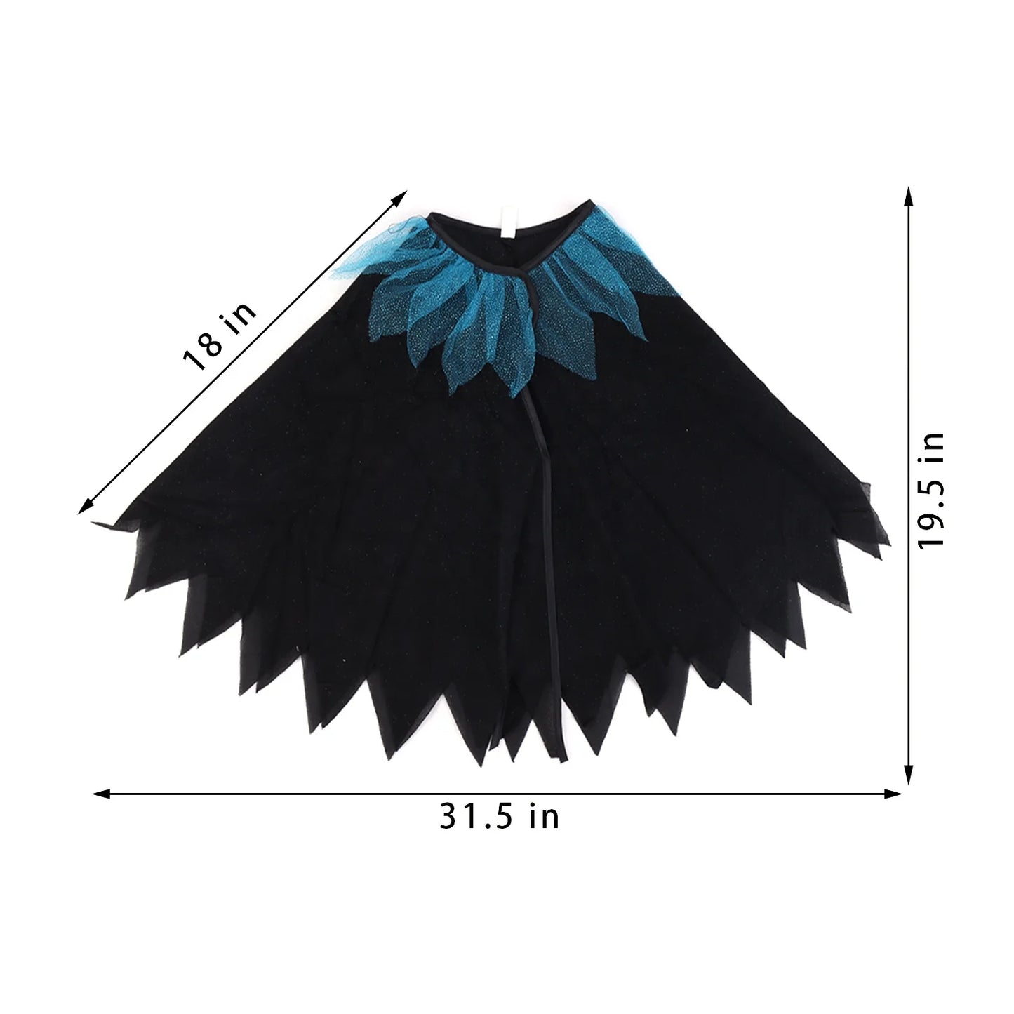 Halloween & Day of the Dead Costume Children's Witch Cape Hat Children's Black Witch Cape Hooded Flower Girl Dress Costume