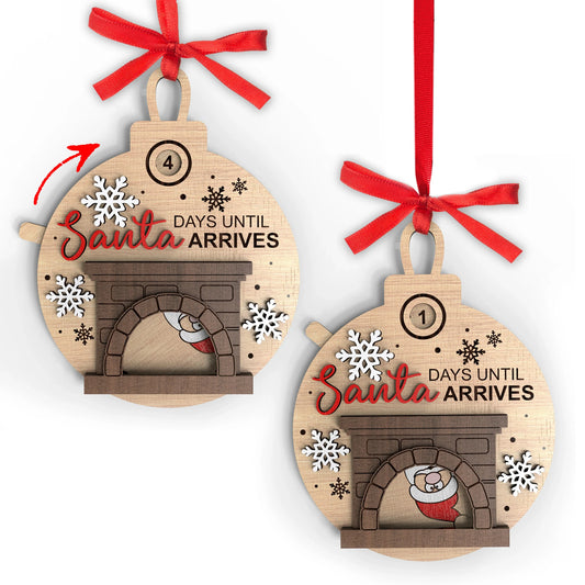 Santa calendar snowflake Santa clown calendar fireplace countdown Christmas decorations countdown until Christmas