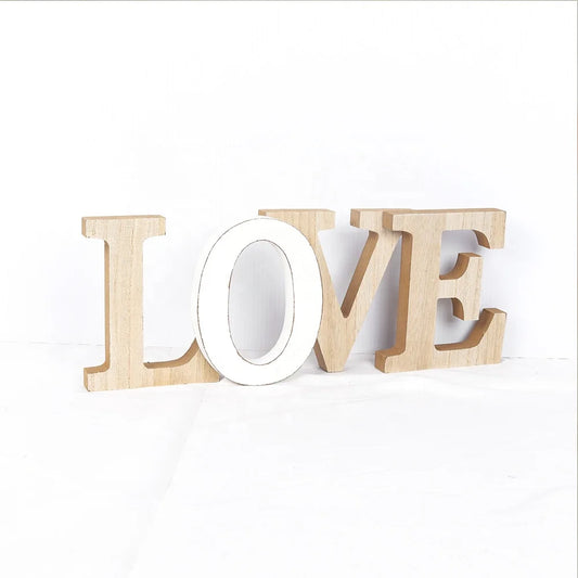 Freestanding wooden letter wooden block character sign home love wooden sign wall decoration wreath