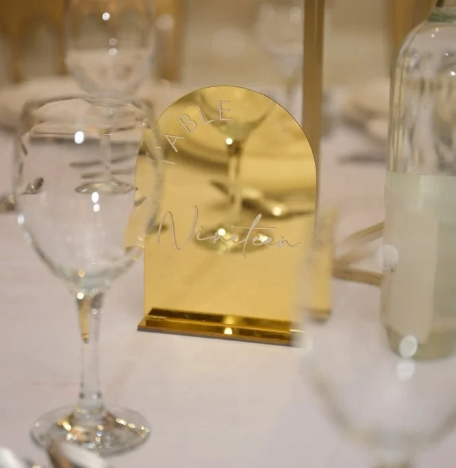1 Wedding Party, Wedding Signage Gold Table Number Luxury Wedding Acrylic Table Number