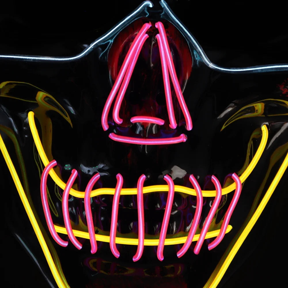Halloween & Death Day New Halloween Ornaments Light Emitting Mask Party Makeup Light Emitting Diode Halloween Decoration Party Mask
