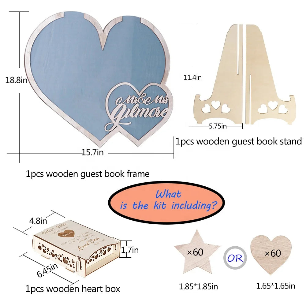 Wooden Crafts, Rustic Sweet Heart Drop Box Wedding Drop Box 3D Guest Book Wooden Box Double Heart Wedding Guest Book
