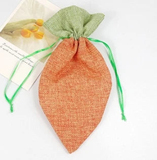 Easter and Thanksgiving 3 Personalized Spring Shop Easter Fabric Carrot Drawstring Gift Bag Reusable Linen Gift Bag Baby Carrot Burlap Gift Bag