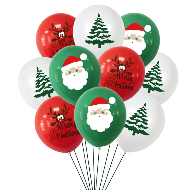 2025 Santa Claus Christmas Tree Paper Banner Balloon Set Christmas Party Decoration Set