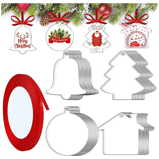 New acrylic 10 pieces DIY tree ornaments can be customized for Christmas ornaments